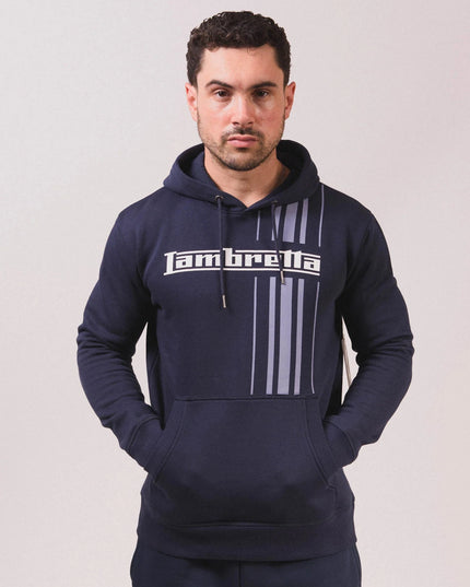 Lambretta Stripe Hoodie Navy - 488 Raw Menswear