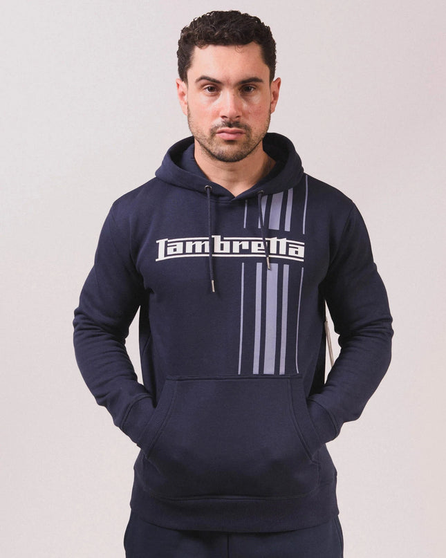 Lambretta Stripe Hoodie Navy - 488 Raw Menswear