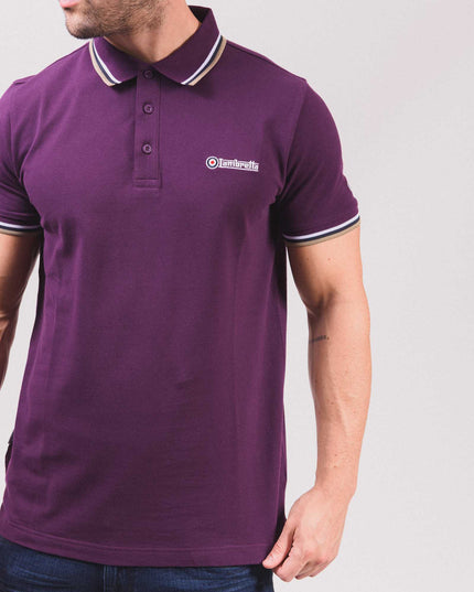 Lambretta Triple Tipped Polo Winter Bloom White/Navy/Cashew