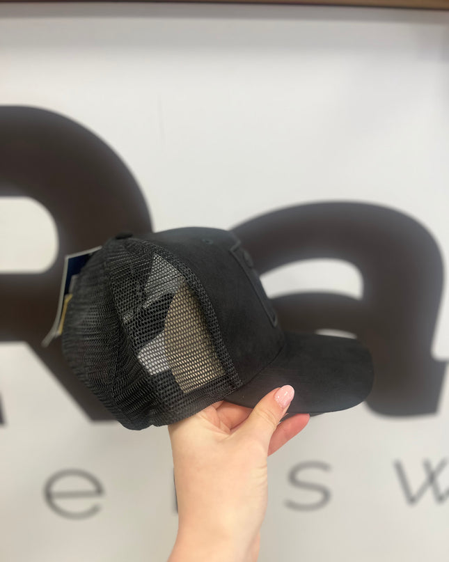 FILA Turo F Box Suede Tonal Mesh Back Cap Black - 1149