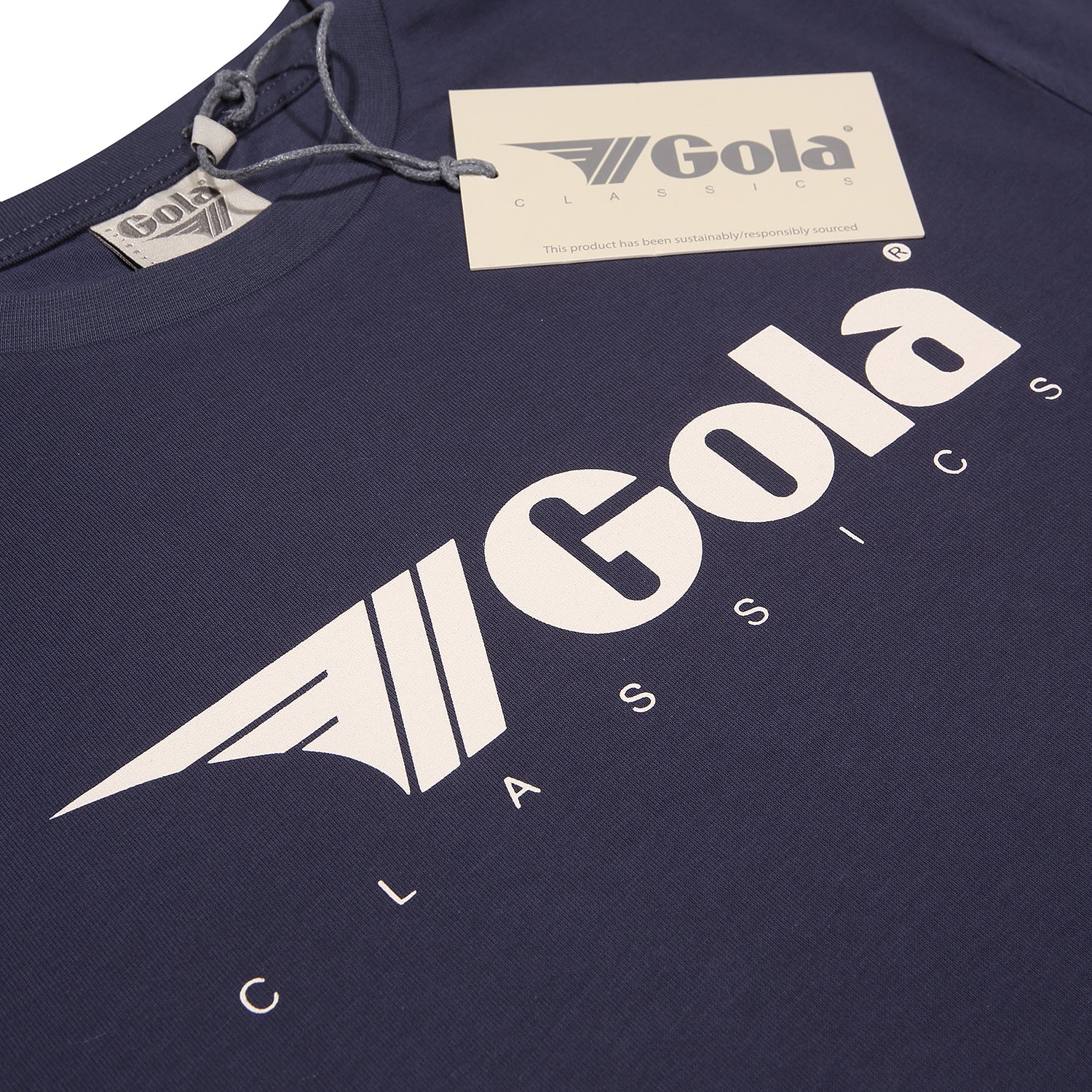 Gola Classics Printed Logo Tee Navy - Raw Menswear