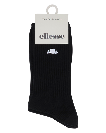 Ellesse Alacre 3-Pack Crew Socks Black