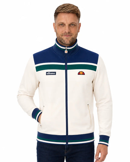 Ellesse Vignola Track Top in Ecru/Navy