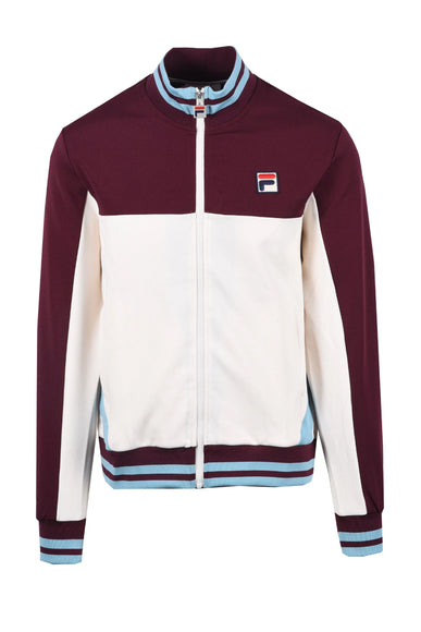 FILA Retro Tiebreaker Funnel Neck Track Top Fig/Gardenia/Milky Blue