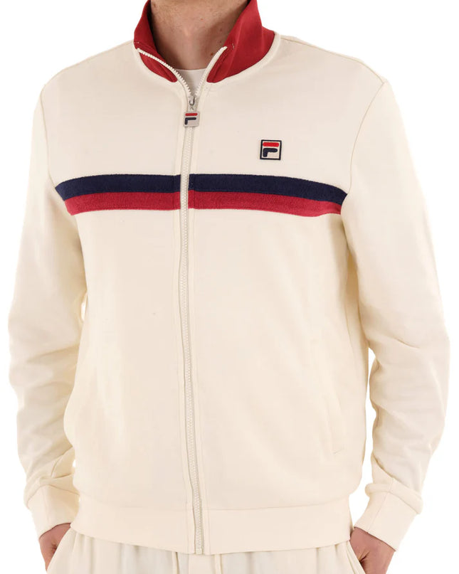 FILA Enrico Track Top With Terry Stripes Gardenia/Garnet/White
