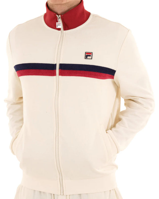 FILA Enrico Track Top With Terry Stripes Gardenia/Garnet/White
