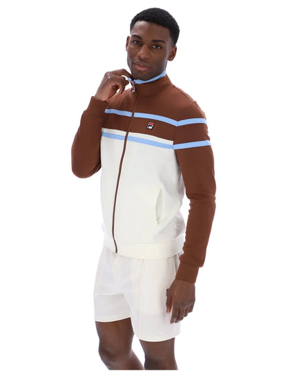 Fila Giovanni Contrast Panel Track Top in Brown