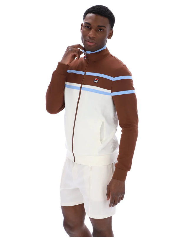 Fila Giovanni Contrast Panel Track Top in Brown