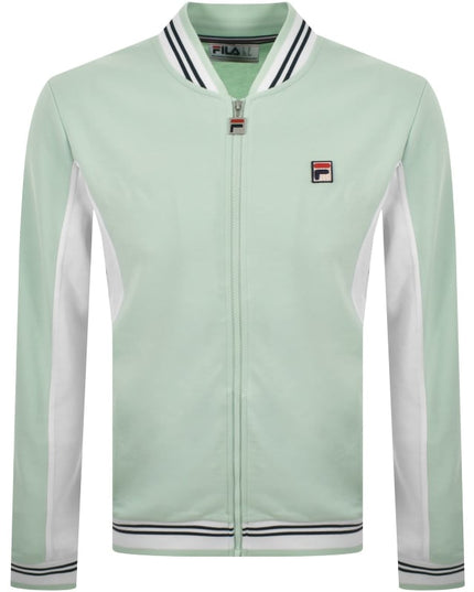 Fila Vintage Settanta Retro 70s Borg Track Top in Mint Green