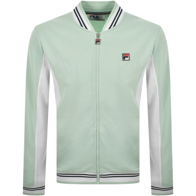 Fila Vintage Settanta Retro 70s Borg Track Top in Mint Green