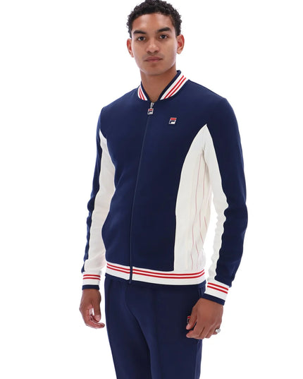 Fila Vintage Settanta Retro 70s Borg Track Top in Navy