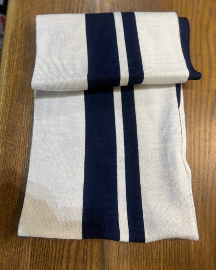 Sergio Tacchini Matchday Jacquard Striped Scarf Blue/Gardenia - 1438 Raw Menswear