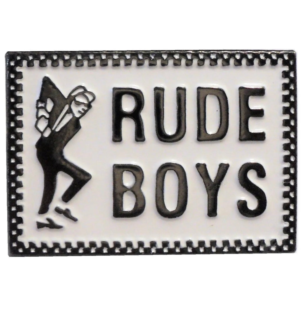 Rude Boys Mod Pin Badge Black/White - Raw Menswear