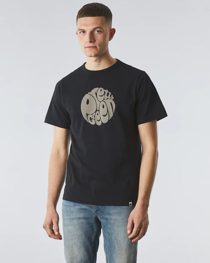 Pretty Green Gillespie Large Logo Tee Black