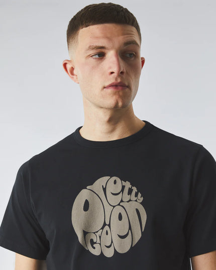 Pretty Green Gillespie Large Logo Tee Black