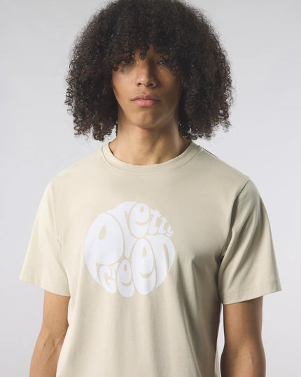 Pretty Green Gillespie Large Logo Tee Stone