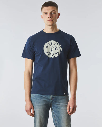 Pretty Green Gillespie Large Logo Tee Navy