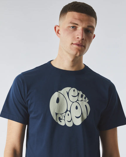Pretty Green Gillespie Large Logo Tee Navy