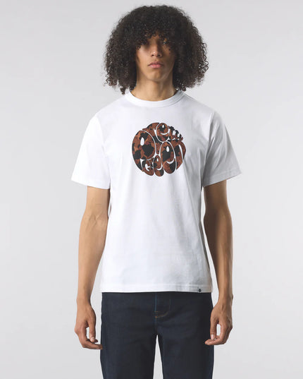 Pretty Green Brindle Logo Tee White 