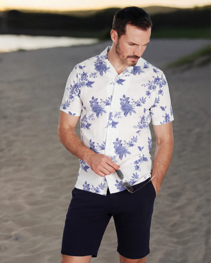 Mish Mash Galaxy Floral S/S Shirt White/Blue