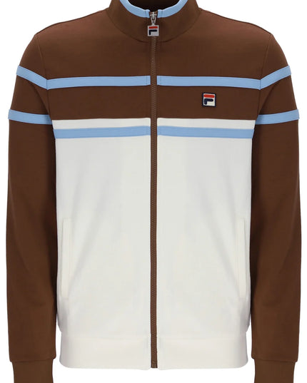 Fila Giovanni Contrast Panel Track Top in Brown
