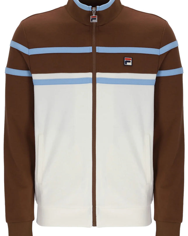 Fila Giovanni Contrast Panel Track Top in Brown