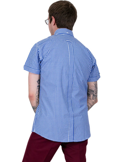 Relco SS Gingham Shirt Blue/White