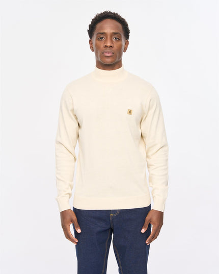 Gabicci Mens Duke Long Sleeve Plain Knit Turtle Neck Gabicci Vintage CREAM