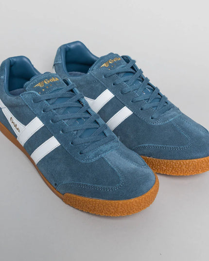 Gola Classics Men's Harrier Suede Trainers in Baltic/White