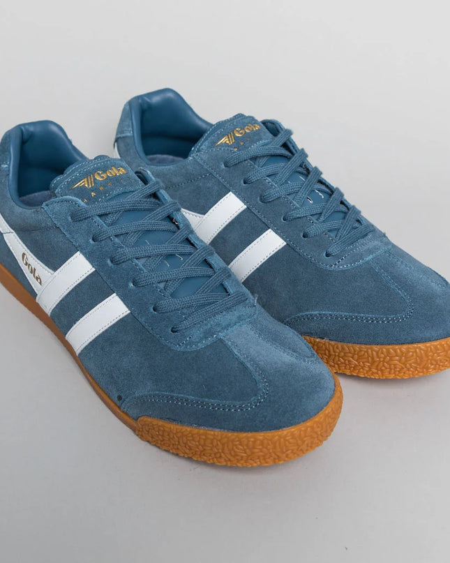Gola Classics Men's Harrier Suede Trainers in Baltic/White