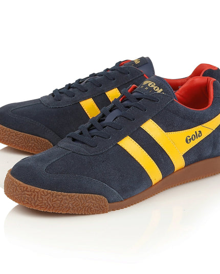 Gola Classics Men's Harrier Suede Trainers in Navy/Sun/Red