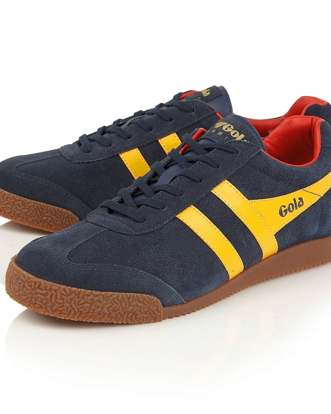 Gola Classics Men's Harrier Suede Trainers in Navy/Sun/Red