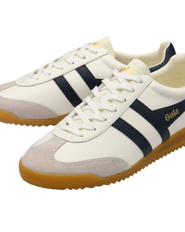 Gola Classics Mens Torpedo Leather Trainers in Off White/Navy