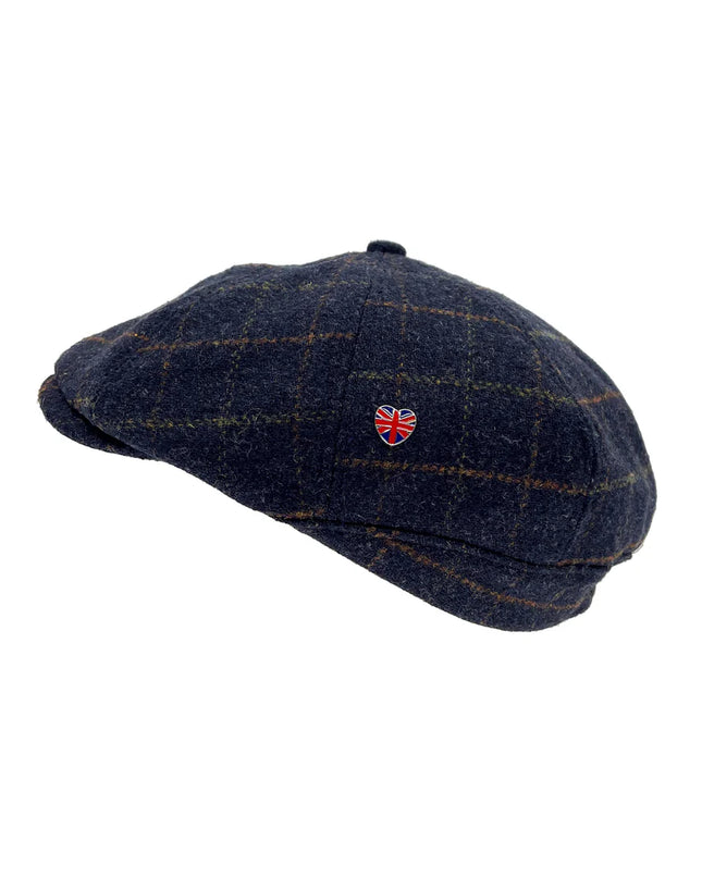 Tommy Tweed Baker Boy Cap Blue Box Check