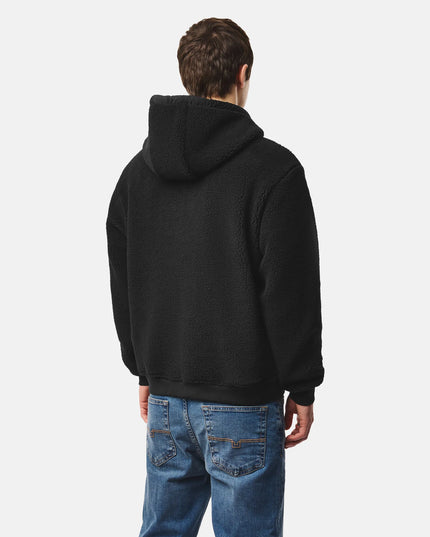 Weekend Offender Debden Zip Through Fleece Hoodie Black - 537