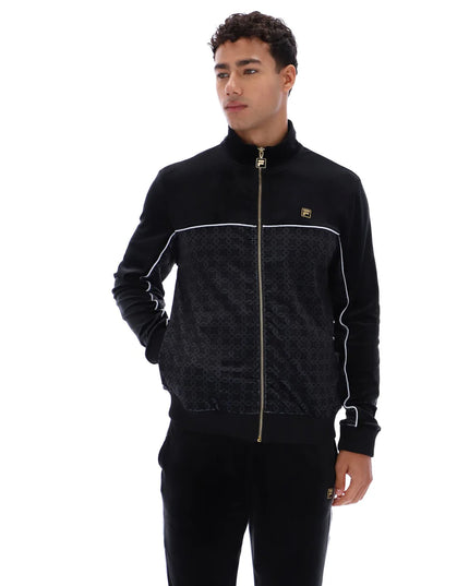 Fila Higgins Full Zip Velour Track Top Black