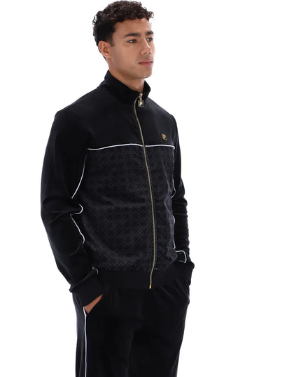 Fila Higgins Full Zip Velour Track Top Black