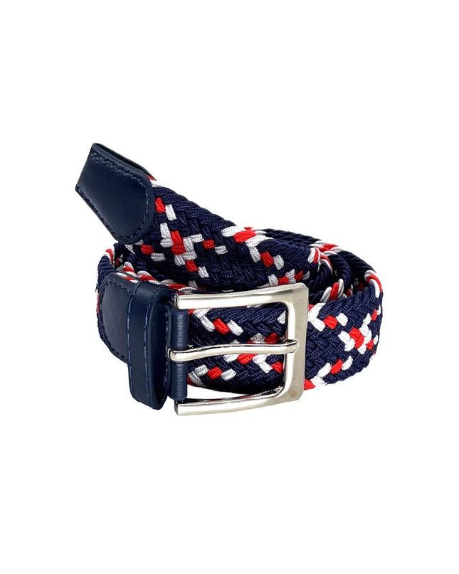 Heritage Braid Belt Red Cream Navy Mix