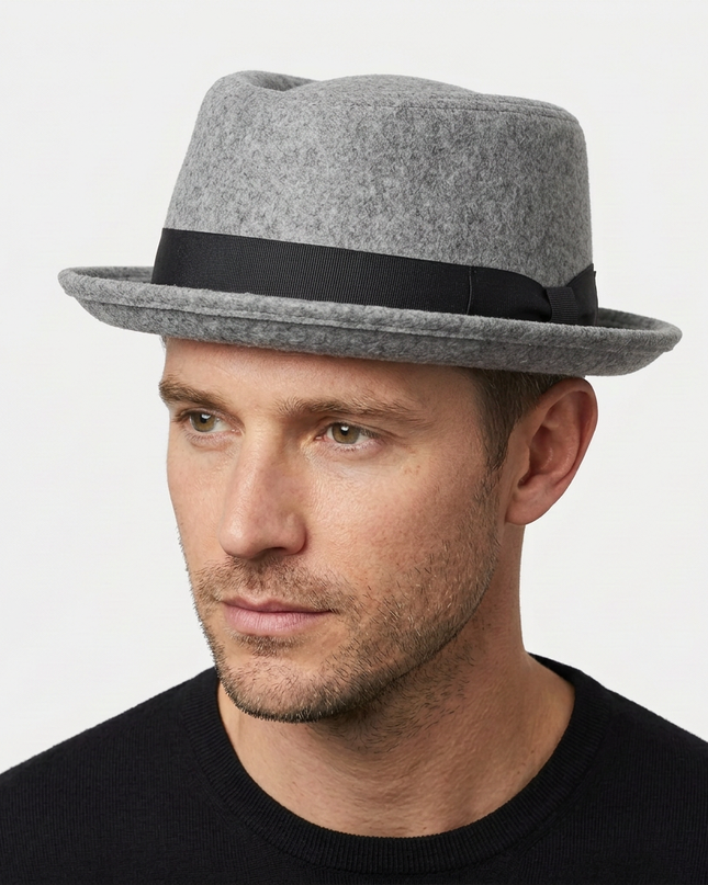 Heritage Felt Pork Pie Hat in Oxford Grey
