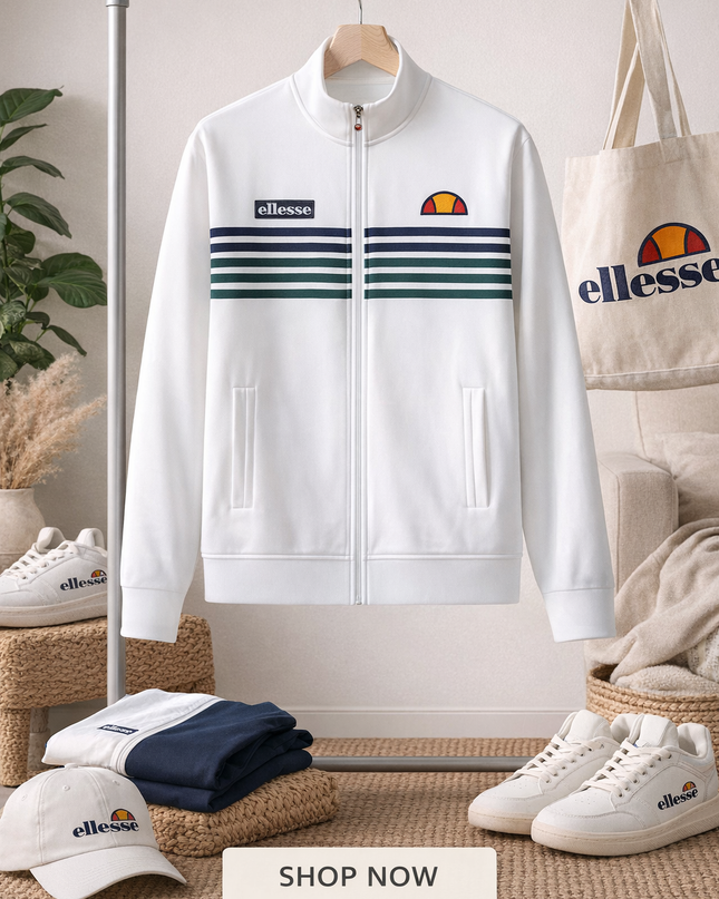 Ellesse Vincenza Track Top Off White Green - 506