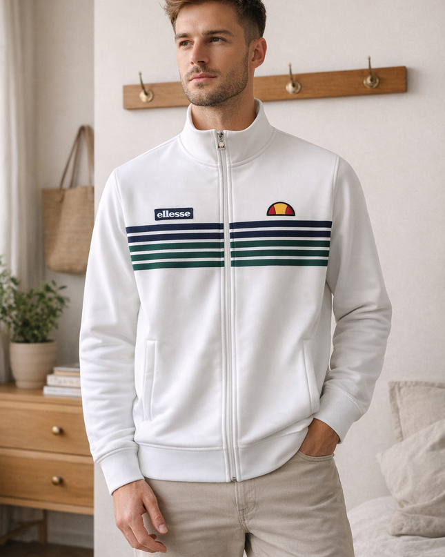Ellesse Vincenza Track Top Off White Green - 506