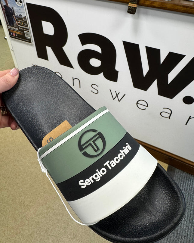 Sergio Tacchini Caspio Sliders Black Iceberg Green/White - 1164