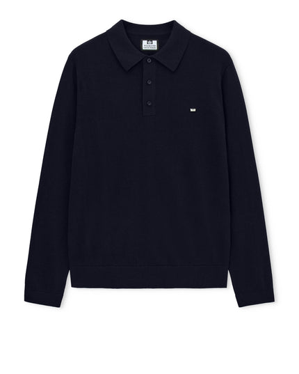 Weekend Offender McNamara Long Sleeve Knitted Polo Navy