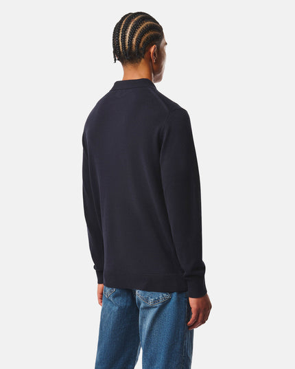 Weekend Offender McNamara Long Sleeve Knitted Polo Navy