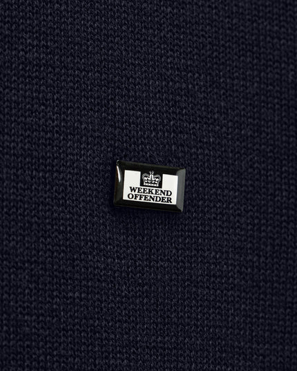 Weekend Offender McNamara Long Sleeve Knitted Polo Navy