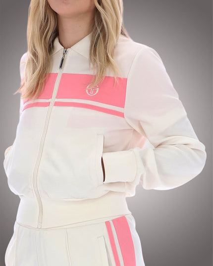Sergio Tacchini Womens Miss Masters Track Top in Ecru/Pink