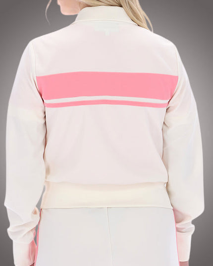 Sergio Tacchini Womens Miss Masters Track Top in Ecru/Pink