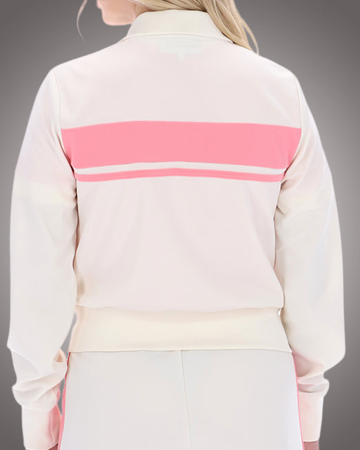 Sergio Tacchini Womens Miss Masters Track Top in Ecru/Pink