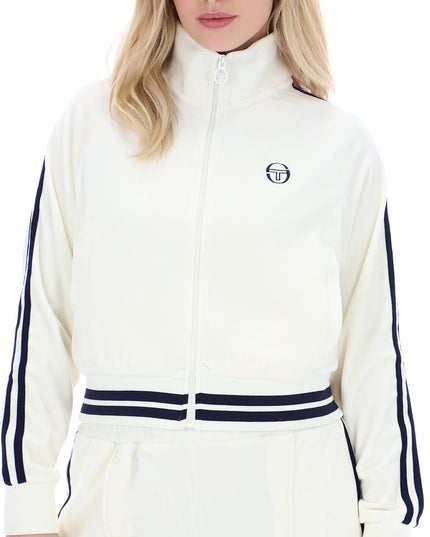 Sergio Tacchini Womens Carmella Velour Track Top in Gardenia