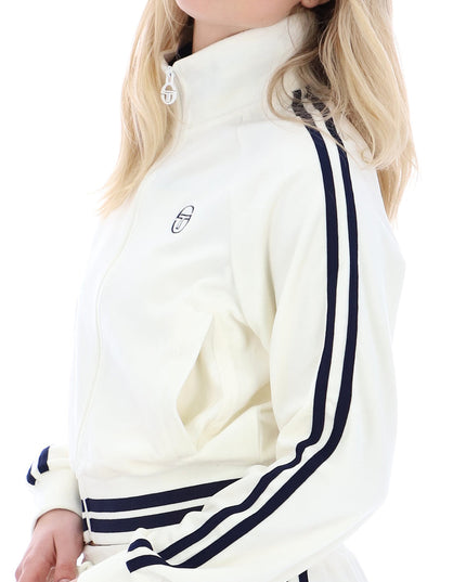 Sergio Tacchini Womens Carmella Velour Track Top in Gardenia